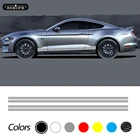 Для Ford Mustang 2000-2021 GT Shelby 500 Автомобильная полосатая боковая наклейка Стайлинг виниловая дверь юбка гоночные спортивные наклейки для тела аксессуары