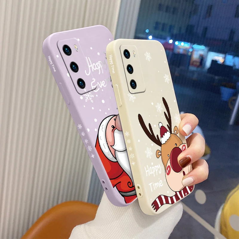 

Happy Old Man Liquid Silicone Case For Huawei P40 P50 P30 P20 Pro Lite Mate 40 30 20 Pro Lite Nova 5t Y7A Soft Phone Back Cover