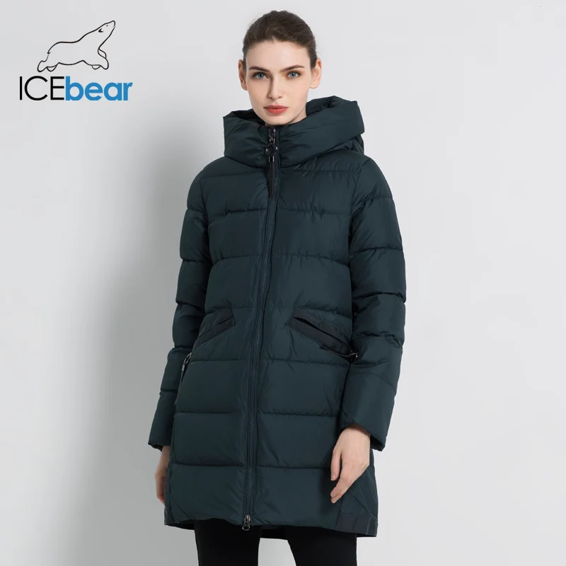 ICEbear 2019 Новое женское зимнее пальто Модная женская куртка с молнией Женские