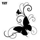 15,2 см * 16,6 см бабочка личность автомобиль-Стайлинг виниловые наклейки черныйсеребристый S3-6072