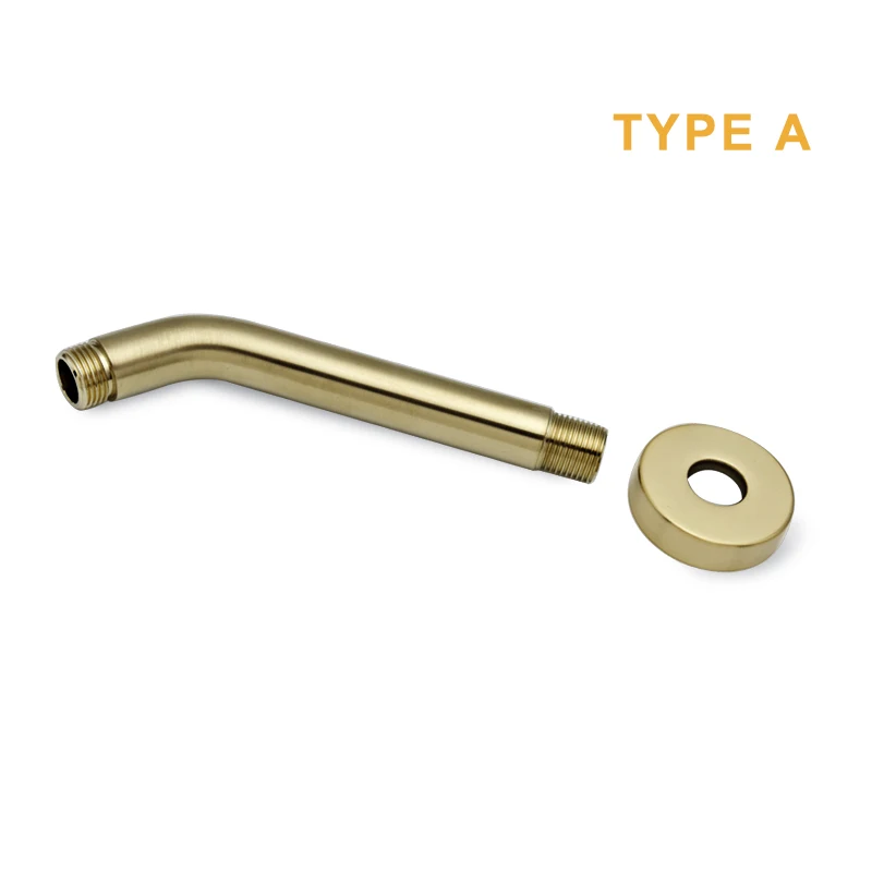 

Chrome or Matte Black or Brushed Gold Wall Mounted Shower Arm Bathroom Shower Head Bar G1/2 Brass Shower Head Fixed Pipe