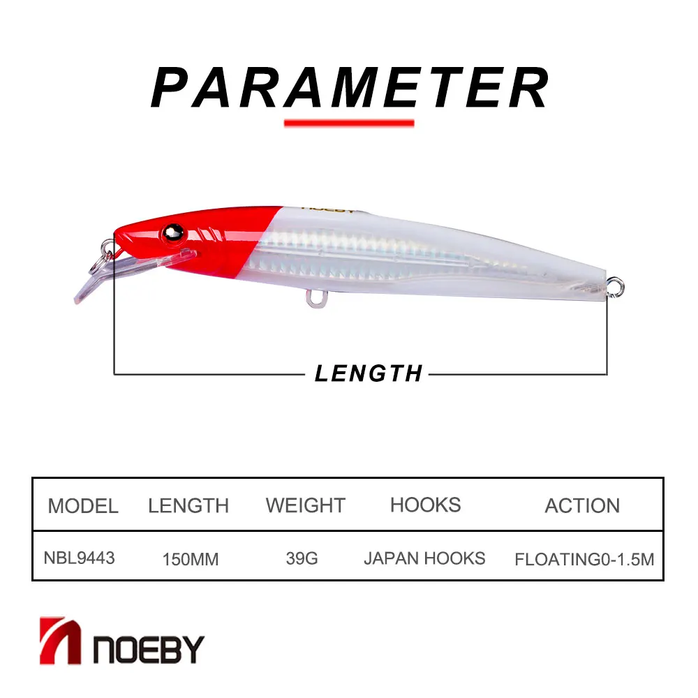 NOEBY блесна 150 мм 42 г floating0-1.5m воблеры для блесна