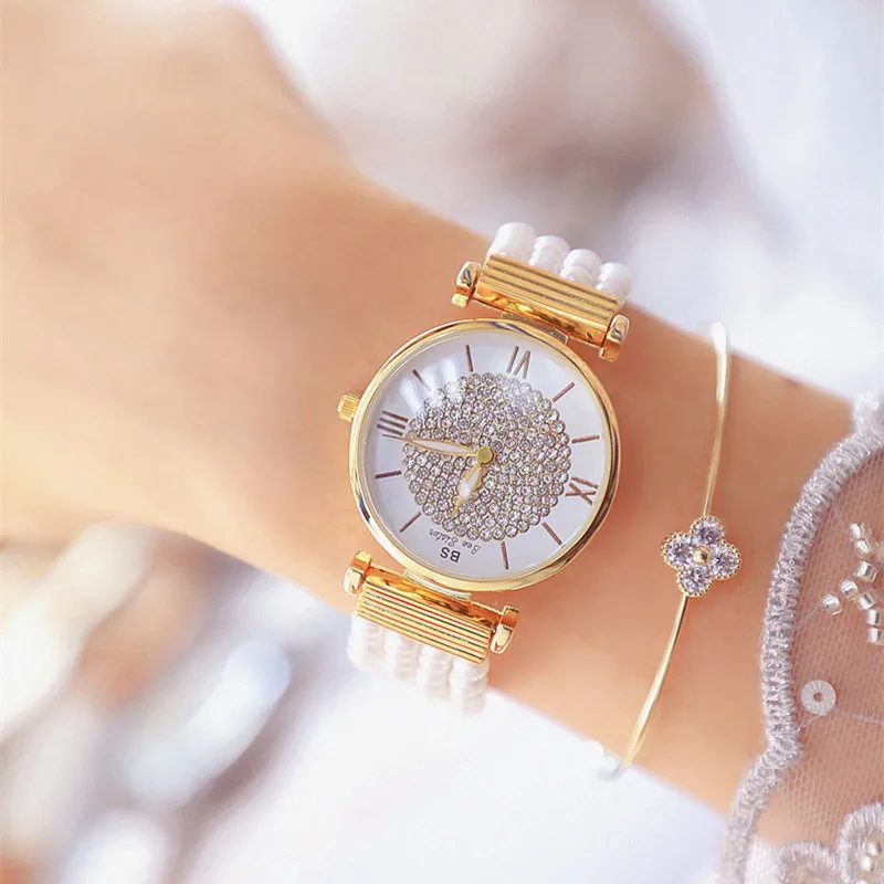 2019 новые женские часы ремешок из жемчуга Топ бренд класса люкс Женские модные