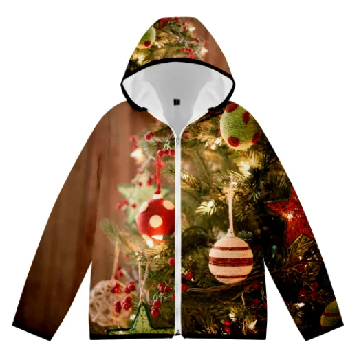 

Christmas Jacket Cool 3D Print Zipper Coat Women/Men Winter Casual Streetwear