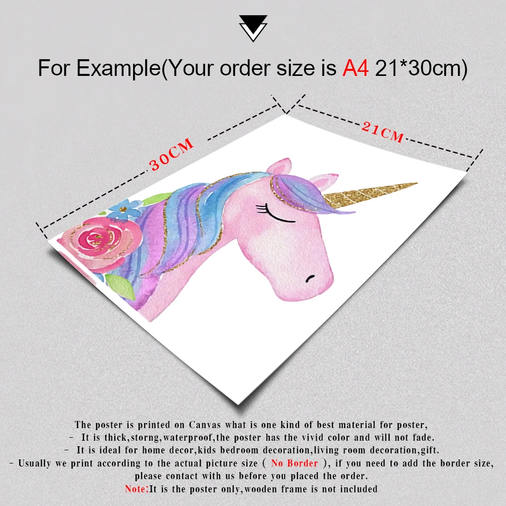 

Unicorn Poster Custom Name Posters Cloud Rainbow Print Children Nursery Canvas Painting Nordic Girl Bedroom Unicorn Decoration