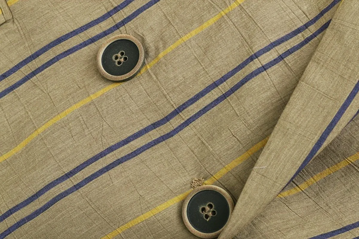 

Women Blazers Jacket Women The New Spring Vintage British Style Loose Striped Blazer Jacket Woman