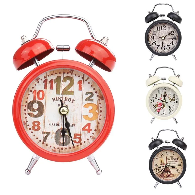 

Vintage Bell Alarm Clock Display Beep Snooze Bedroom Office Home Decor W/ Light