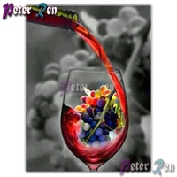 5d diamond of rhinestones embroidery a glass of red wine diy squareround mosaic full cross stitch living room picture