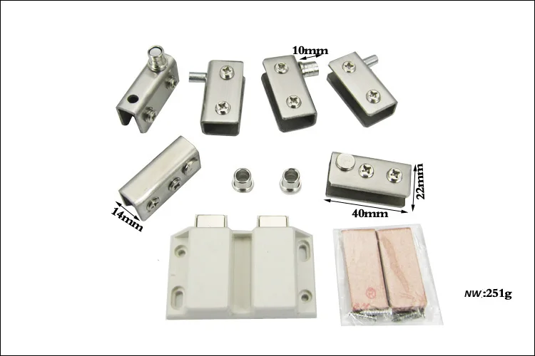 

YUMORE Stainless Steel Double Magnetic Touch 7 Piece Set Bathroom Clip Shower Room Glass Door Hinge Frameless Clamp Glass Hinge