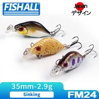 hump 35s super small sinking minnow lure 35mm 2 9g hard plastic wobbler bait for trout bass pike fishing