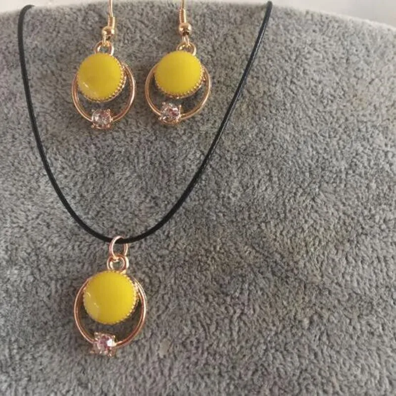 Корейский модный винтажный простой черный кожаный шнур Хрустальный сплав