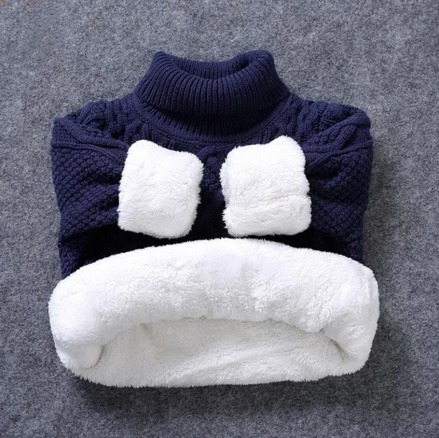 

Новинка, зимние детские свитера, Детские утепленные топы, шерстяная одежда для мальчиков и девочек с бархатной подкладкой, теплый свитер, па...