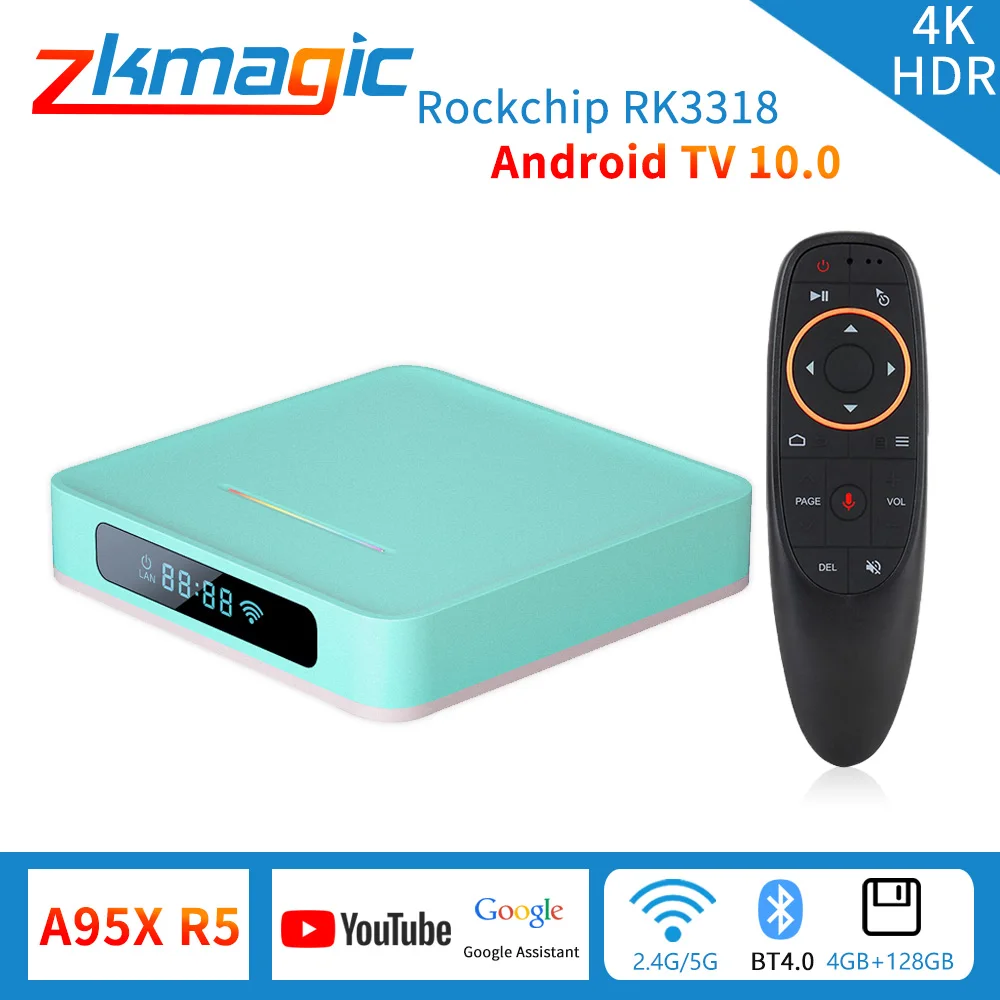 Смарт ТВ бокс Android 10 0 A95X R5 4 Гб 64 128 Rockchip RK3318 Четырехъядерный 4K wifi 1080P HD медиаплеер