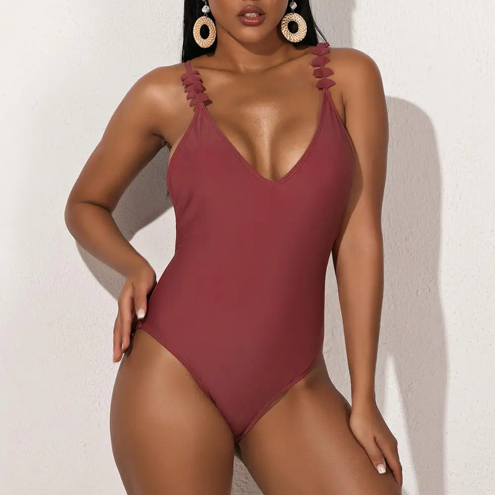 

2020 One-piece Swimsuit Women Push Up Swimwear Women Shoulder Swimsuit Bodysuit Bathing Suit Swim Wear