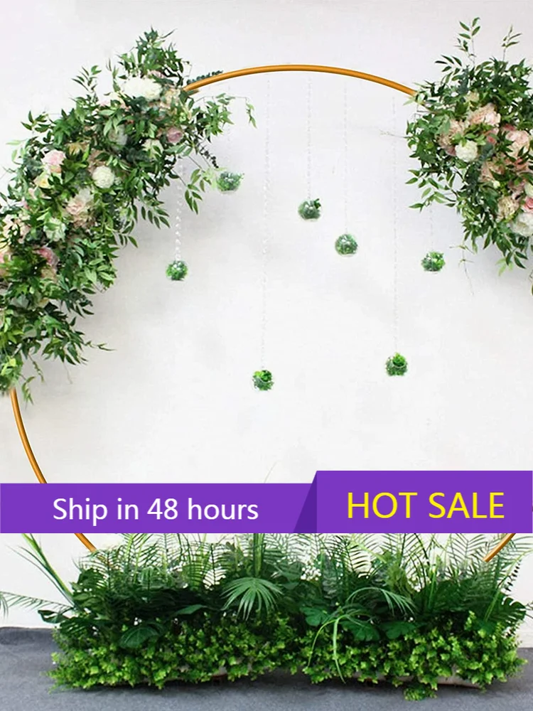 

Wedding Round Stand Arch Party Home Birthday Background Decoration Props Circular Hoop Wrought Iron Metal circle backdrop