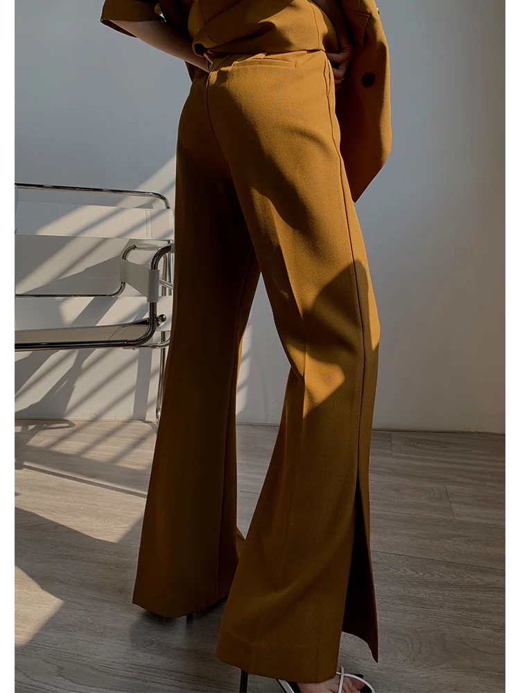 

HECATE SA fashion Suit trousers elegant conjuntos de mujer tailleur femenino garnitur damski femme pantalo High waist Side slit