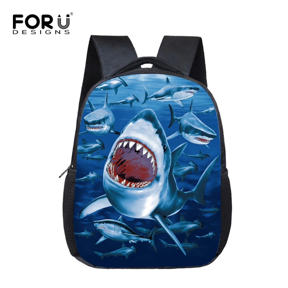 Крутая школьная сумка FORUDESIGNS с животными акулами для маленьких мальчиков и