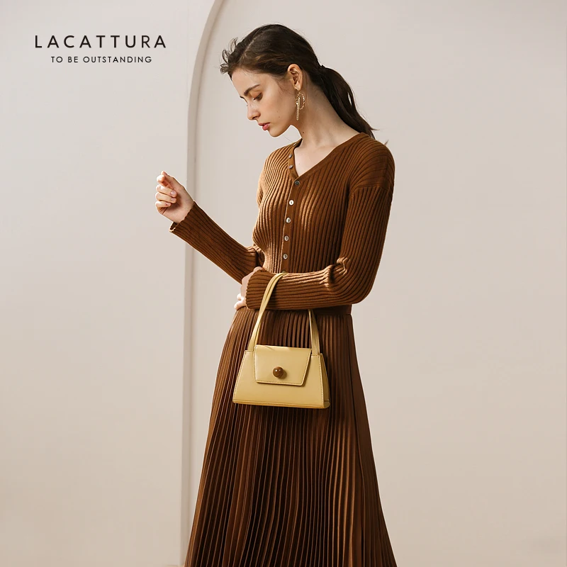 LACATTURA 2019 женская маленькая сумка через плечо Дизайнерская кожаная женский милый