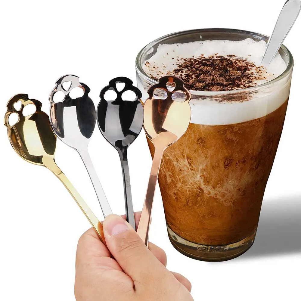

Small Tea Coffee Spoon Buffing Skull Style Ice Cream Dessert Spoon Tableware for Snacks Party Stainless Steel Spoon