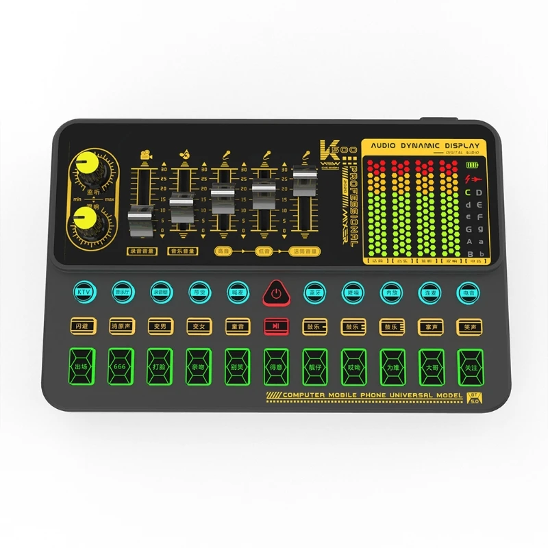 

Sound Mixer Board Mini Sound Voicer Changer for Music Recording Multiple Sound Effects for Phones Pc