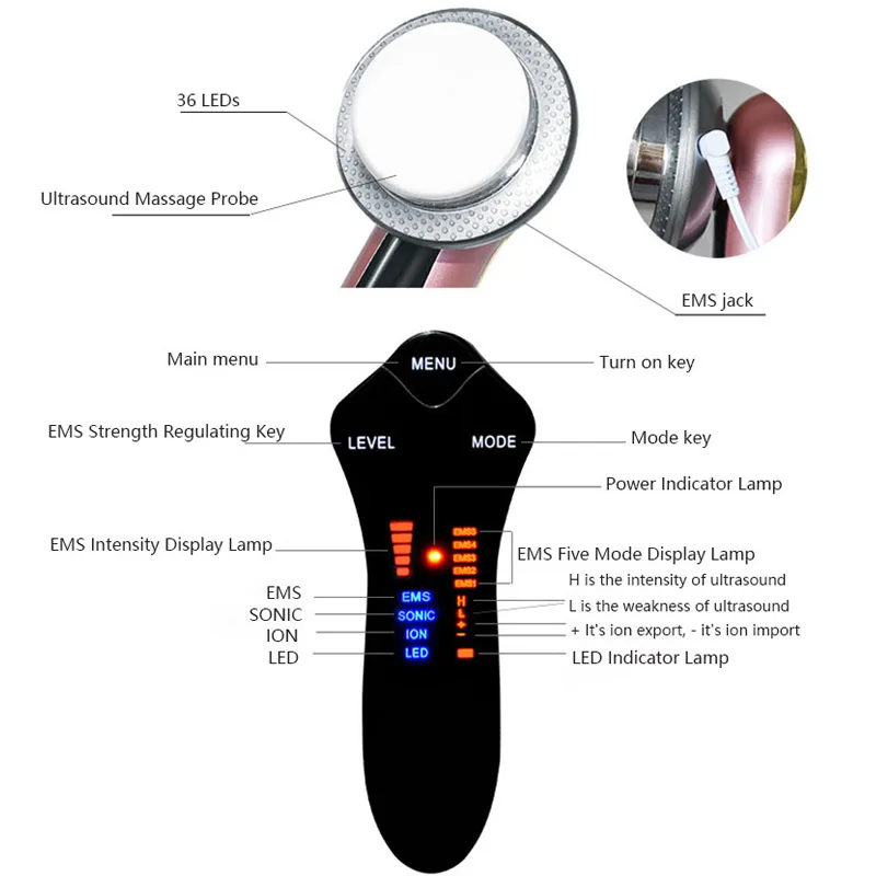 Новый ультразвуковой телефон для похудения тела фотонный светодиодный