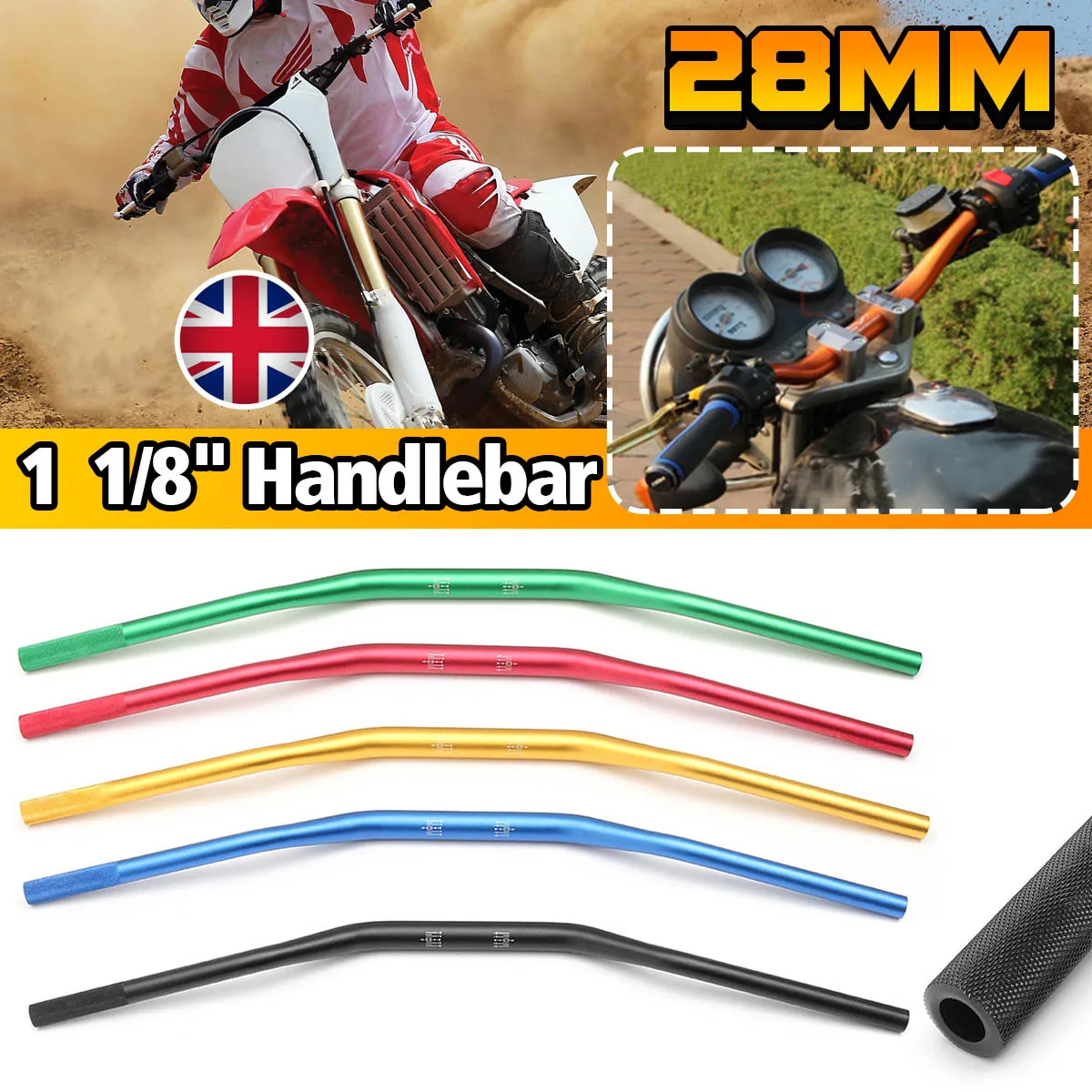 

1 1/8" Handle Bar 28mm Handlebars Motorcycle Handle Bar For Motocross Pit Dirt Bike ATV CRF YZF KLX RMZ EXC