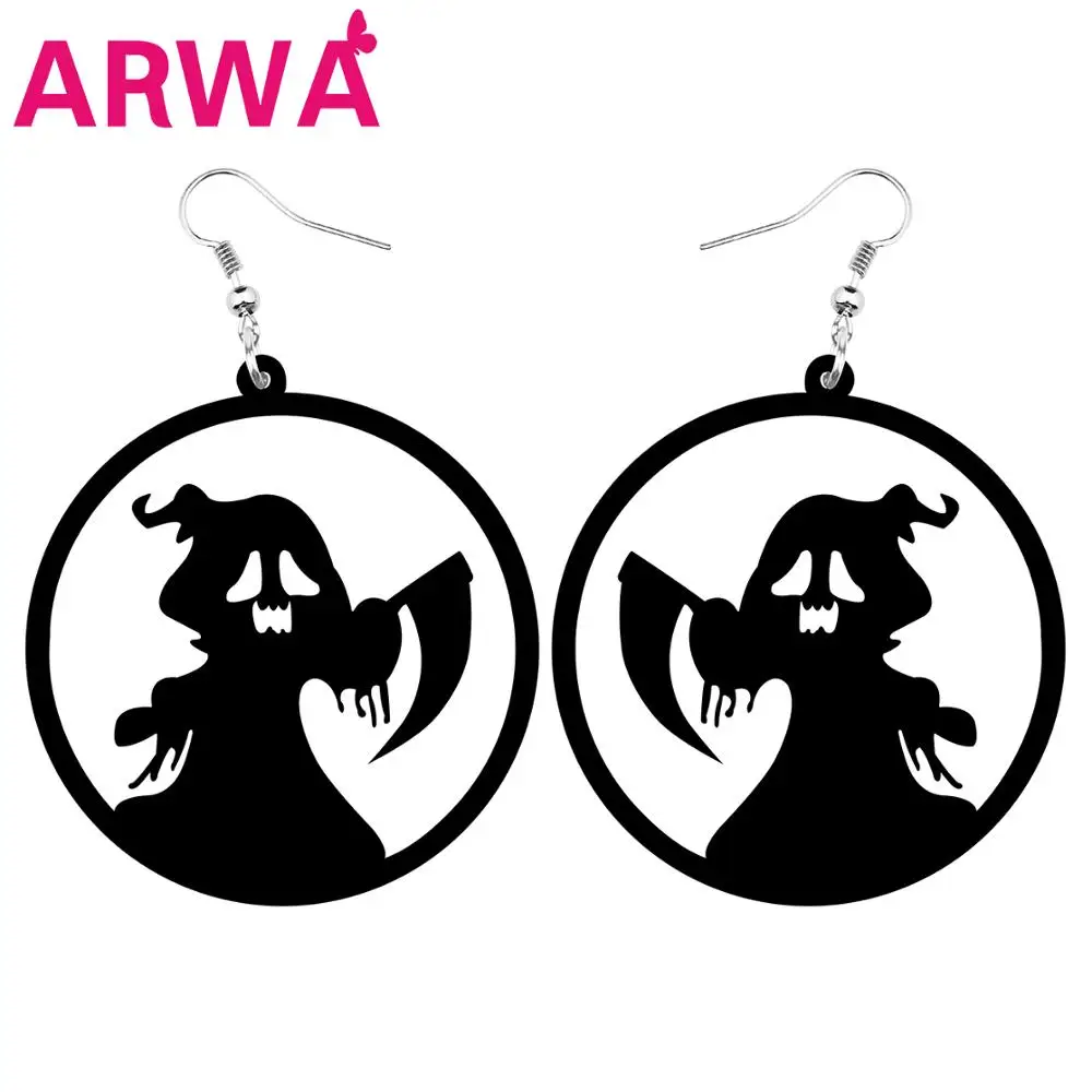 Акриловые большие круглые кольца ARWA для Хэллоуина полый демон призрак детская