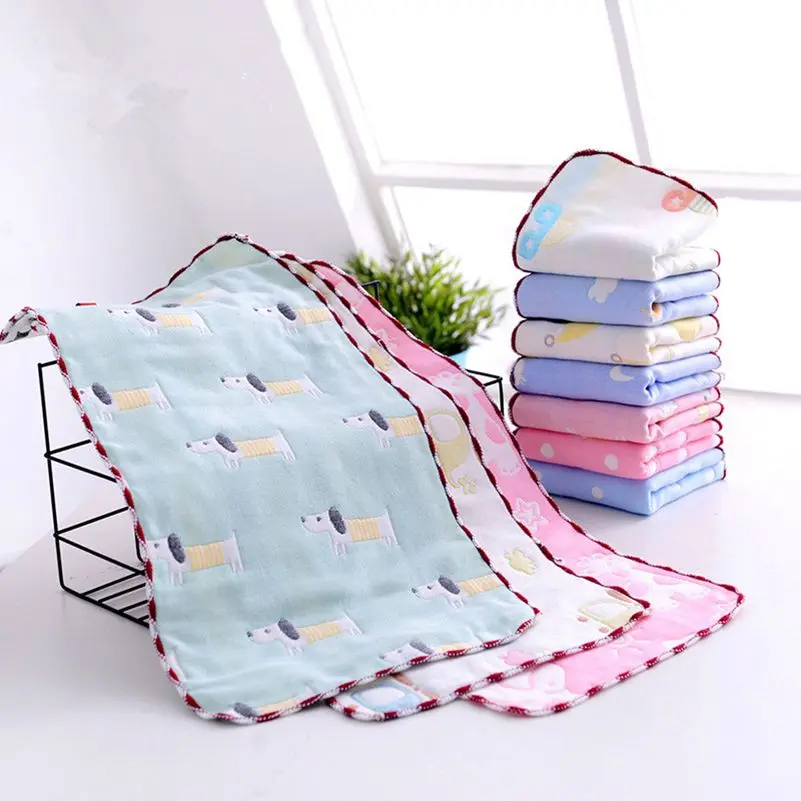 2 шт./лот детское полотенце хлопок 6 слоев марля 25*45 см для мальчиков и девочек