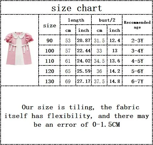 

Toddler Kids Baby Children Clothes 2-7Y Pretty Princess Summer Short Sleeve Peter-Pan Collar Bow Patchwork Knee-length Dress