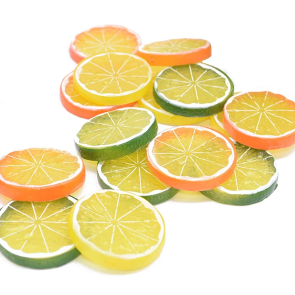 

Искусственные ломтики лимона 15 шт./компл., Реалистичная имитация пластиковых фруктов для кухни, Рождественские Свадебные украшения, реквиз...