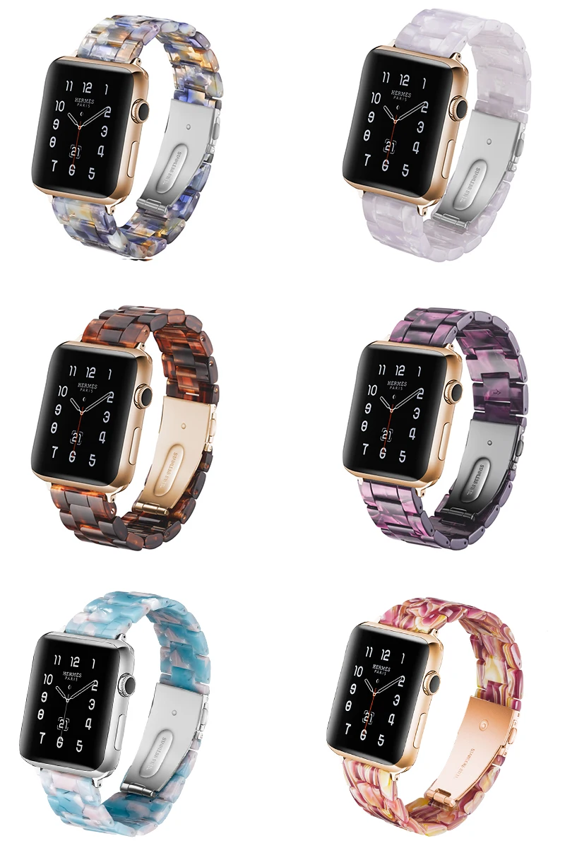 18 цветов, ремешок из итальянской смолы для APPLE Watch 5 4 3 44 мм/42 мм Iwatch 40 мм 38 мм, браслет на запястье, керамический ремешок для Apple Watch, ремешок для часов