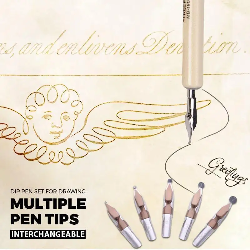 Набор ручек Dip Pen для рисования мультфильмы металлические комиксы рисунок