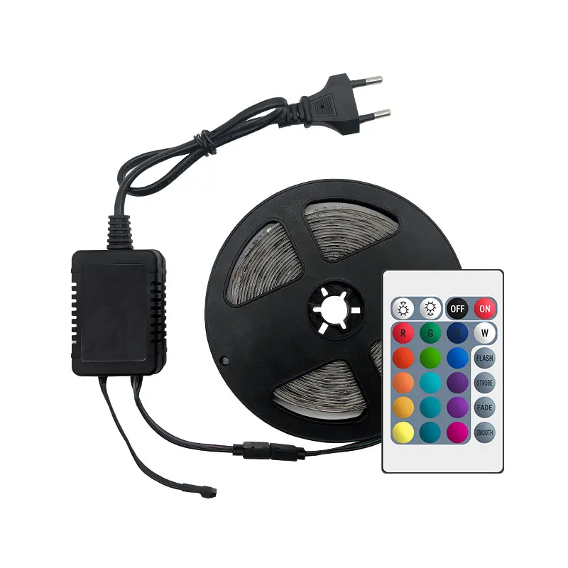 Светодиодный светильник RGB 5050 SMD 2835 гибкая лента fita светодиодный светильник RGB 5 м 10 м 15 М лента диод DC12V 60 светодиодный s 1 м+ управление+ адаптер