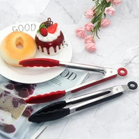1pc heat resistant food tongs creative non slip nylon bread tongs barbecue tool accessories service kitchen tools