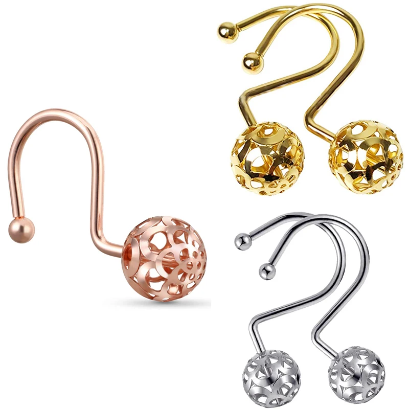 

New Shower Curtain Hooks Rings,Set of 12 Decor ,Metal Rustproof for Bathroom