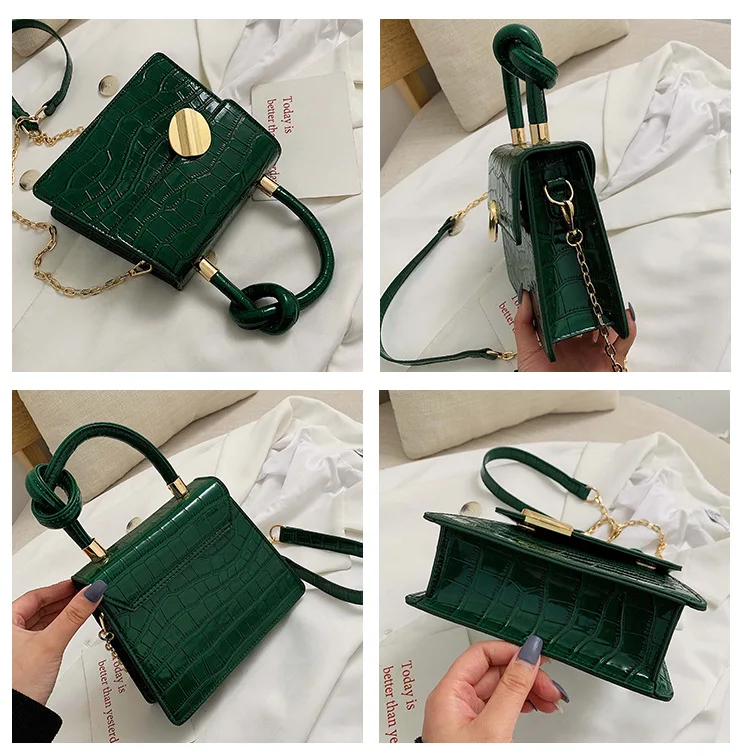 

New Luxury Women Handbags Messenger bags Stone pattern Flap Vintage Crossbody Bag Top handle Chain Shoulder Bolsa Small Handbags