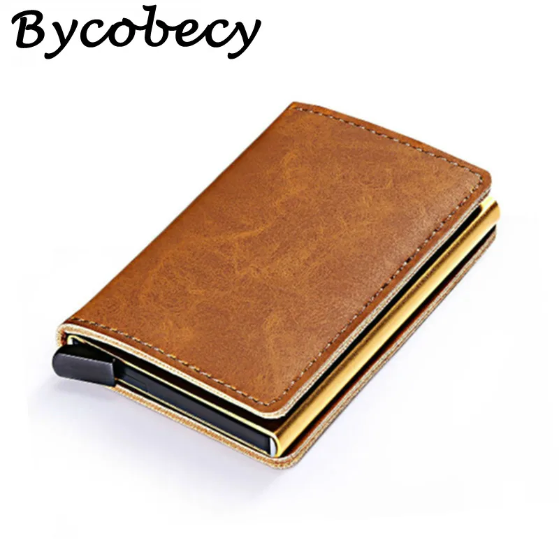 Bycobecy для мужчин металлический ID кредитный держатель карт с RFID винтажный Чехол