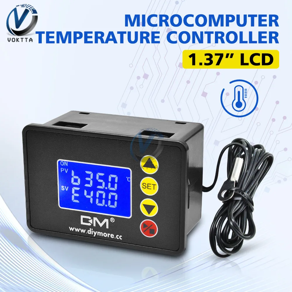 Цифровой ЖК-микрокомпьютер регулятор температуры Термостат 110 дюйма 12 В 24 20 А