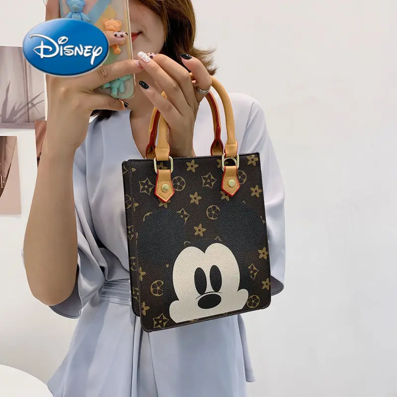 

Сумка-мессенджер женская с мультипликационным принтом Disney, саквояж на плечо большой вместимости, роскошный тоут для покупок