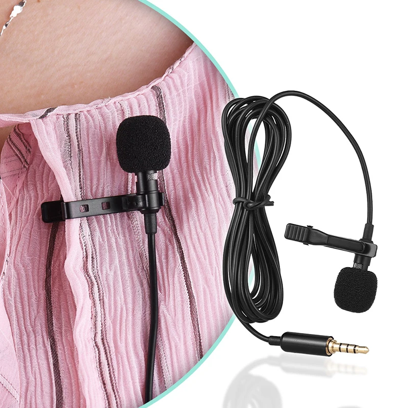 Lavalier USB Mini Microphone For PC laptop 3.5mm Condenser Meeting Mic Stereo Sound Quality 1.5m Clip-on Professional Micro | Электроника