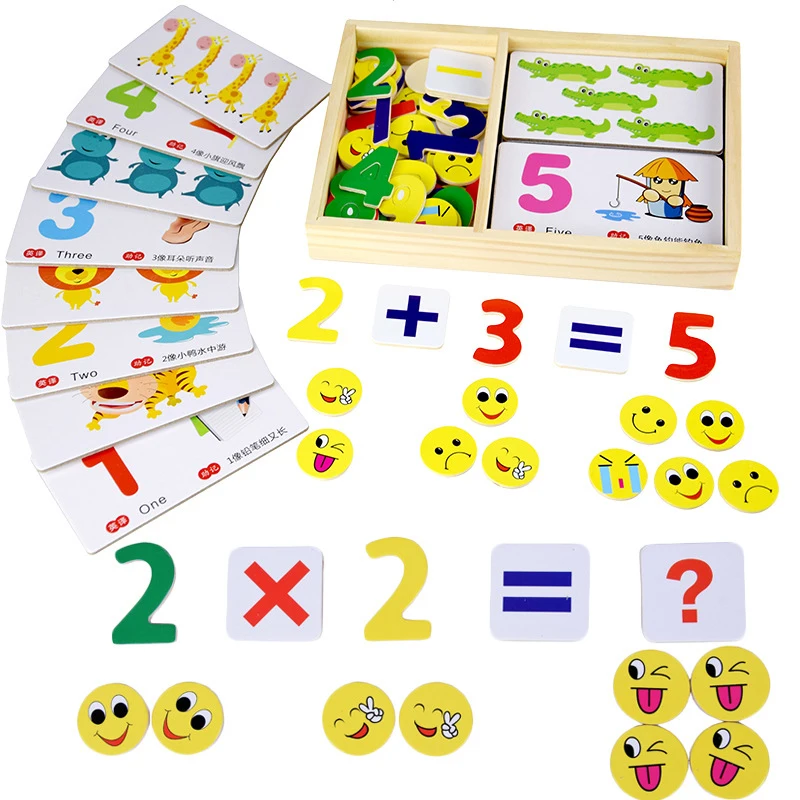 

Montessori Educational Wooden Toys Set Baby Kids Teaching Materials Math Toys For Children Learning Card Toys New