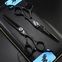 6 0 inch black barber hairdressing scissors cutting shears thinning scissors professional hair scissors tijeras peluquero
