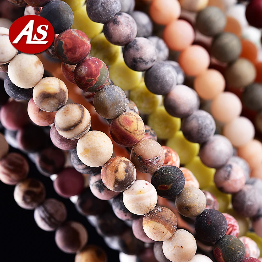 Круглые матовые бусины Asingeloo из натурального камня для изготовления ювелирных