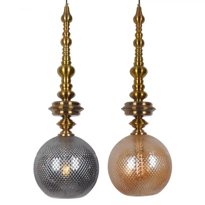 Классический стеклянный подвесной светильник в средиземноморском стиле люстра