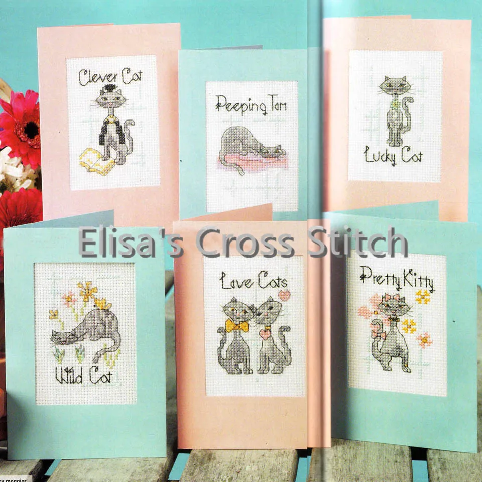 

CD241 14ct DIY Invitation Greeting Card Special Popular Full Set CrossStitch Greeting Card Birthday Christmas Cat Tom