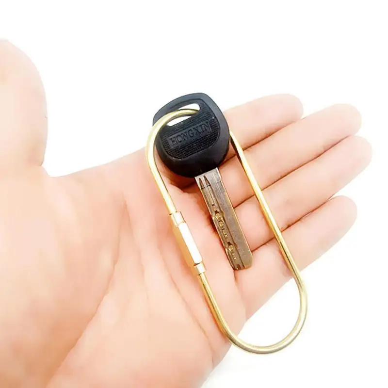 Латунь Брелок d-образная брелок Золотой Кемпинг Карабинер для выживания