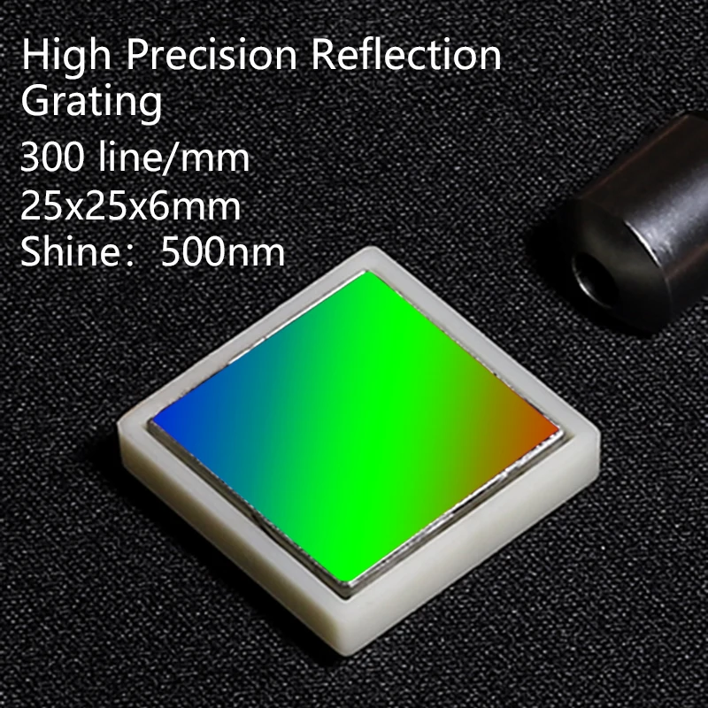 

Diffraction gtating Plane reflection grating optical element Spectroscopic analysis grates 300 lines 25x25x6mm shine 500nm