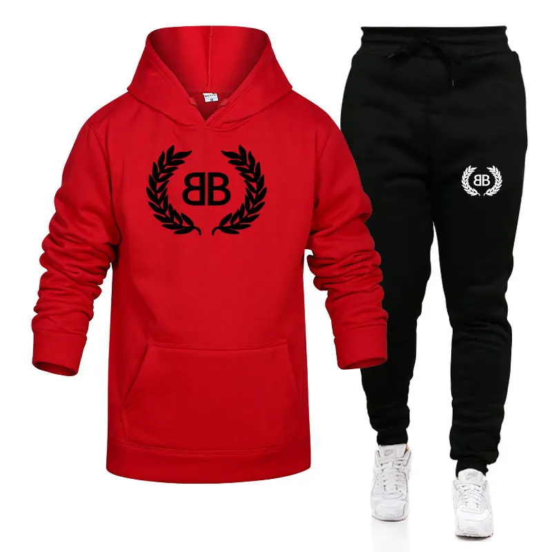 

2020 Brand Sports Winter Men's Hoodie + Pants, Harajuku Sports Suit Casual Men's And Women's Sports Hoodie