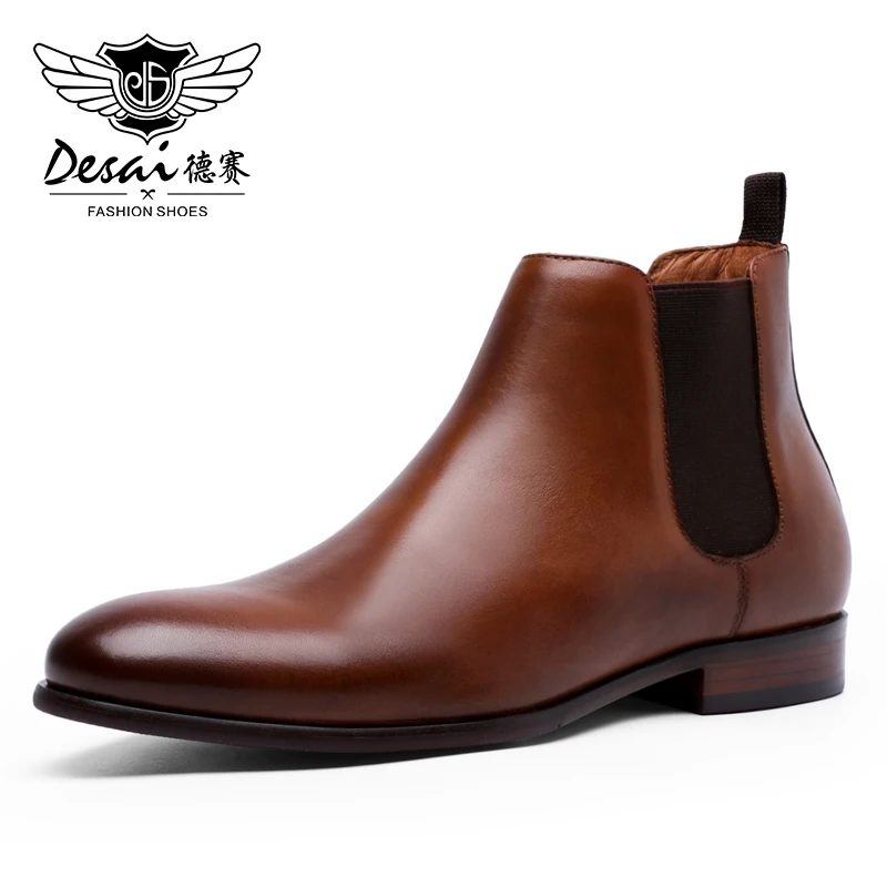Мужские модельные ботинки на платформе DESAI повседневная обувь из натуральной