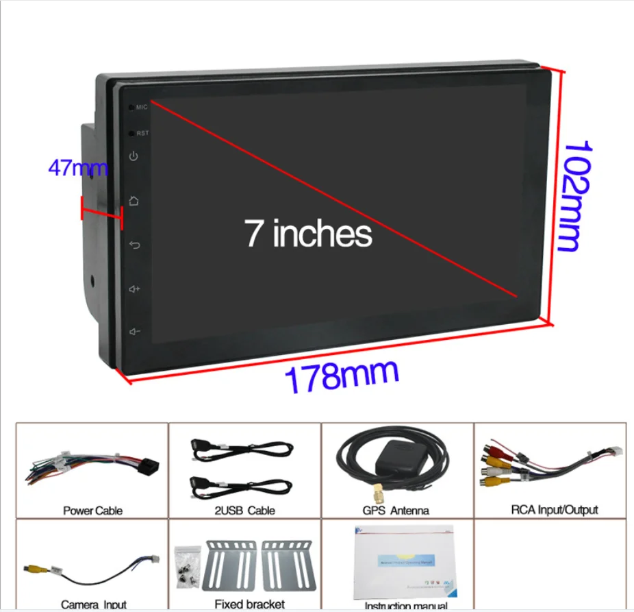 Универсальная Автомагнитола Android аудио стерео GPS навигация медиаплеер